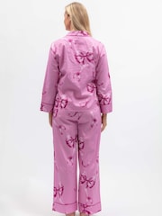 Cyberjammies Pink Bow Print Pyjamas Set - Image 3 of 4
