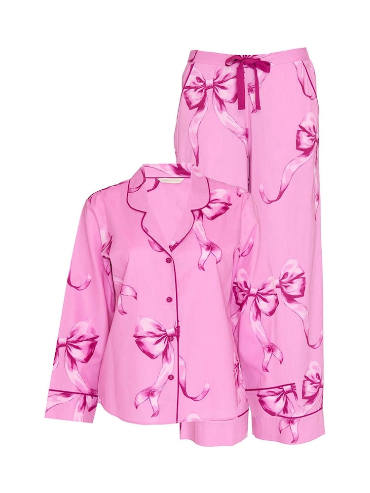 Cyberjammies Pink Bow Print Pyjamas Set - Image 4 of 4