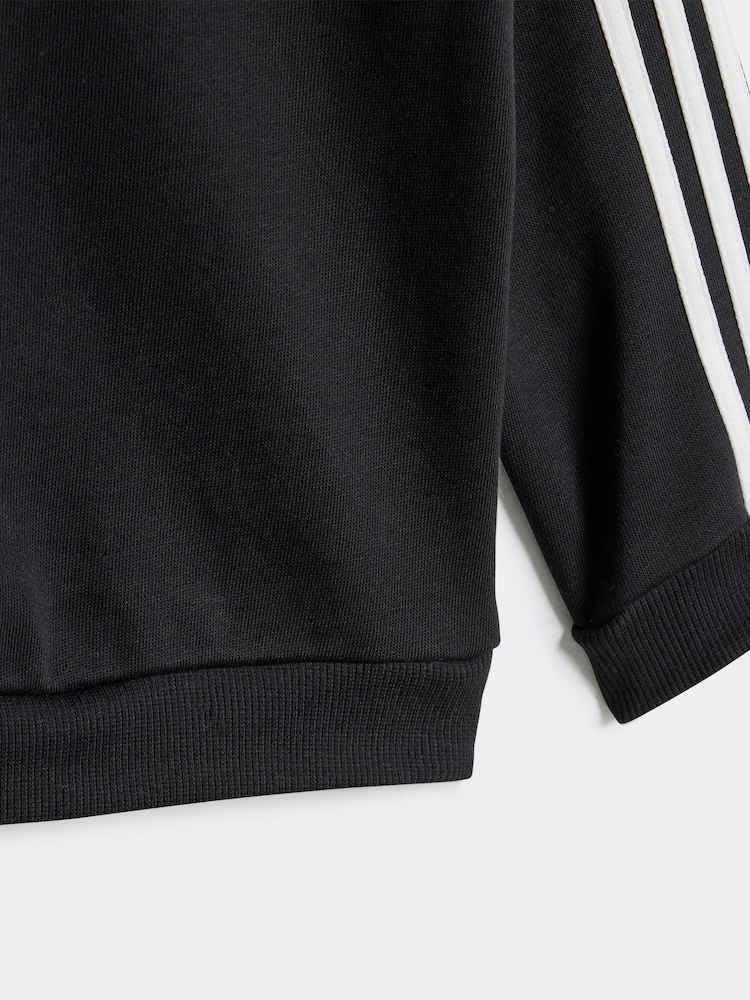 adidas Black/Grey Kids Essentials 3 Stripes Jogger Set - Image 7 of 7 adidas Black/Grey Kids Essentials 3 Stripes Jogger Set - Image 7 of 7