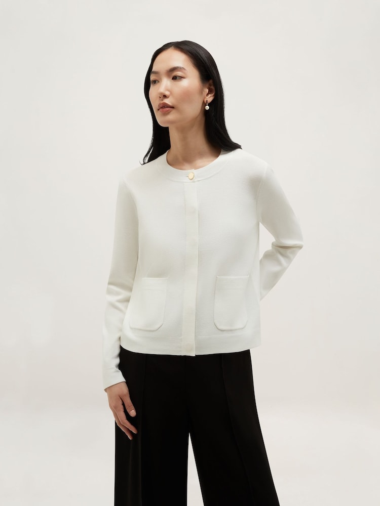Hobbs White Thea Cardigan - Image 1 of 5 Hobbs White Thea Cardigan - Image 1 of 5