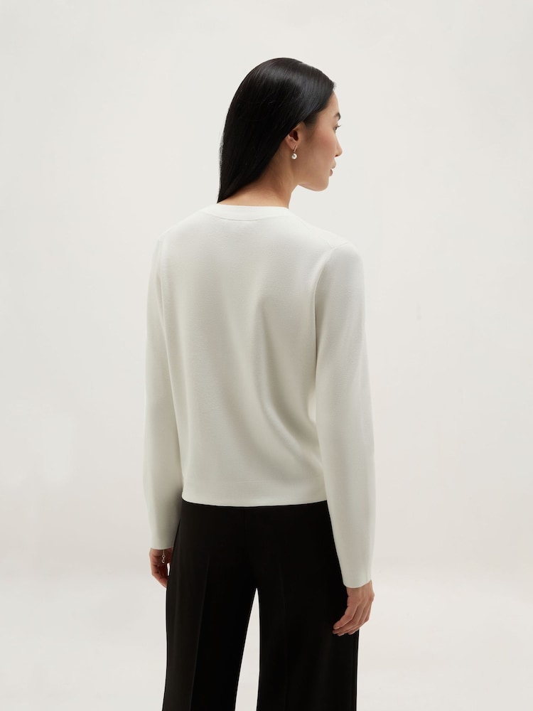 Hobbs White Thea Cardigan - Image 2 of 5 Hobbs White Thea Cardigan - Image 2 of 5