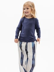 Cyberjammies Blue Jersey Slouch Top & Stripe Pyjamas Set - Image 1 of 4