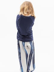 Cyberjammies Blue Jersey Slouch Top & Stripe Pyjamas Set - Image 3 of 4