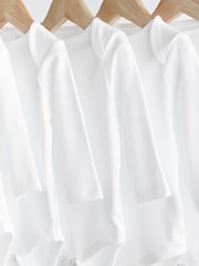 White 5 Pack Essential Baby Long Sleeve Bodysuits - Image 3 of 5