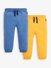 JoJo Maman Bébé Mustard 100% Cotton Joggers 2 Pack - Image 1 of 1