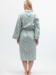 Cyberjammies Swan Print Long Dressing Gown - Imagen 2 de 3
