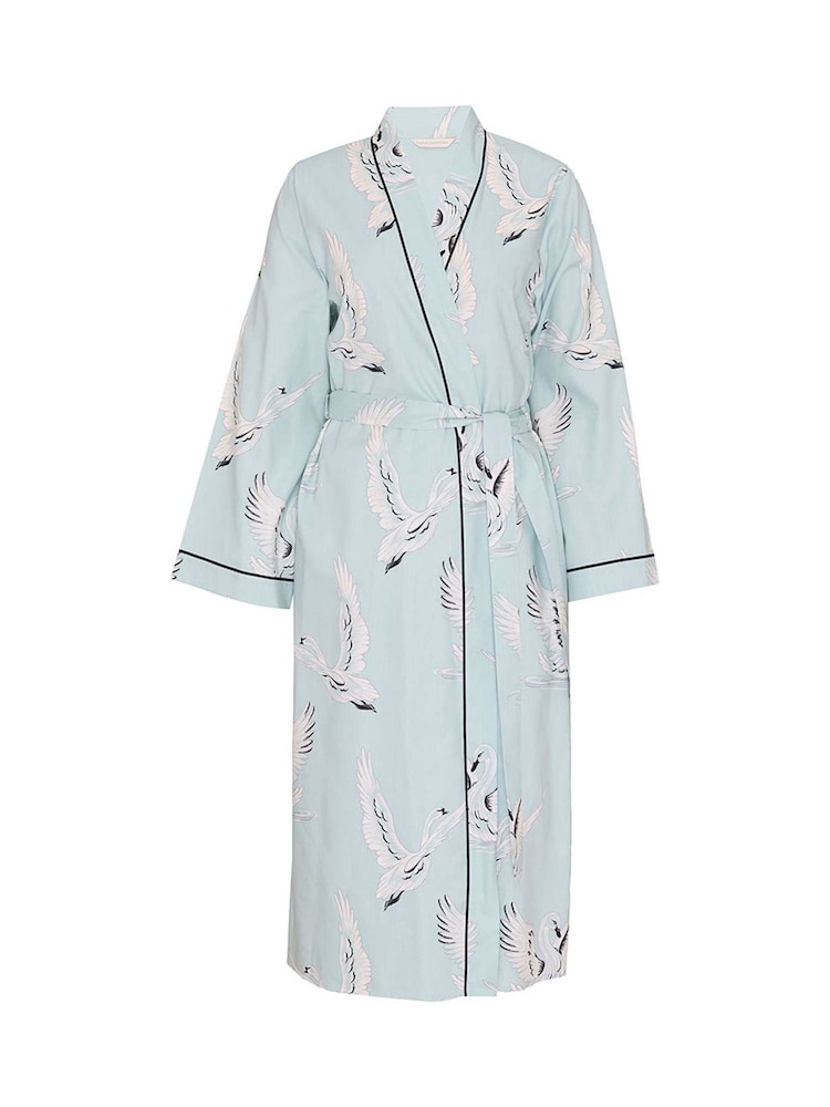 Cyberjammies Swan Print Long Dressing Gown - Imagen 3 de 3