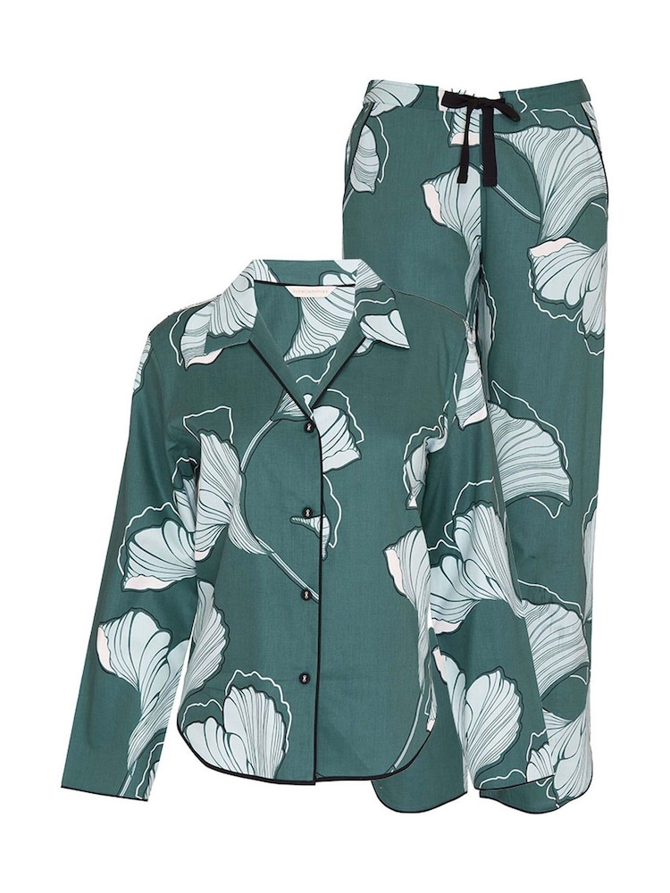 Cyberjammies Green Floral Print Pyjamas Set - Image 4 of 4