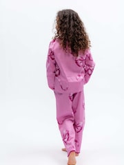 Cyberjammies Pink Bow Print Long Sleeve Pyjamas Set - Image 3 of 4