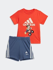 adidas Red/Blue 100% Cotton Disney Mickey Mouse T-Shirt Set - Image 1 of 5