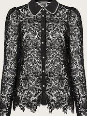 Monsoon Rose Lace Black Blouse - Image 5 of 5