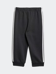 adidas Black/Red Kids Tiberio 3-Stripes Colorblock Fleece Tracksuit - Image 4 of 7