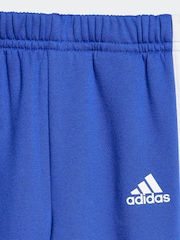adidas Blue/Black Kids Tiberio 3-Stripes Colorblock Fleece Tracksuit - Image 7 of 7
