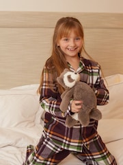 Cyberjammies Brown Lightly Brushed Check Pyjamas Set - Image 1 of 4