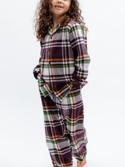 Cyberjammies Brown Lightly Brushed Check Pyjamas Set - Image 2 of 4