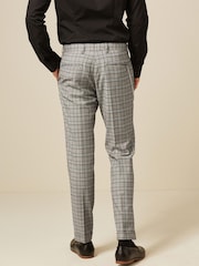 Grey Slim Tapered Check Trousers With Chain - Image 2 of 3