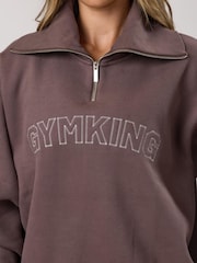Gym King Brown Sanctuary Rib Collar Funnel Jumper - Image 6 of 6