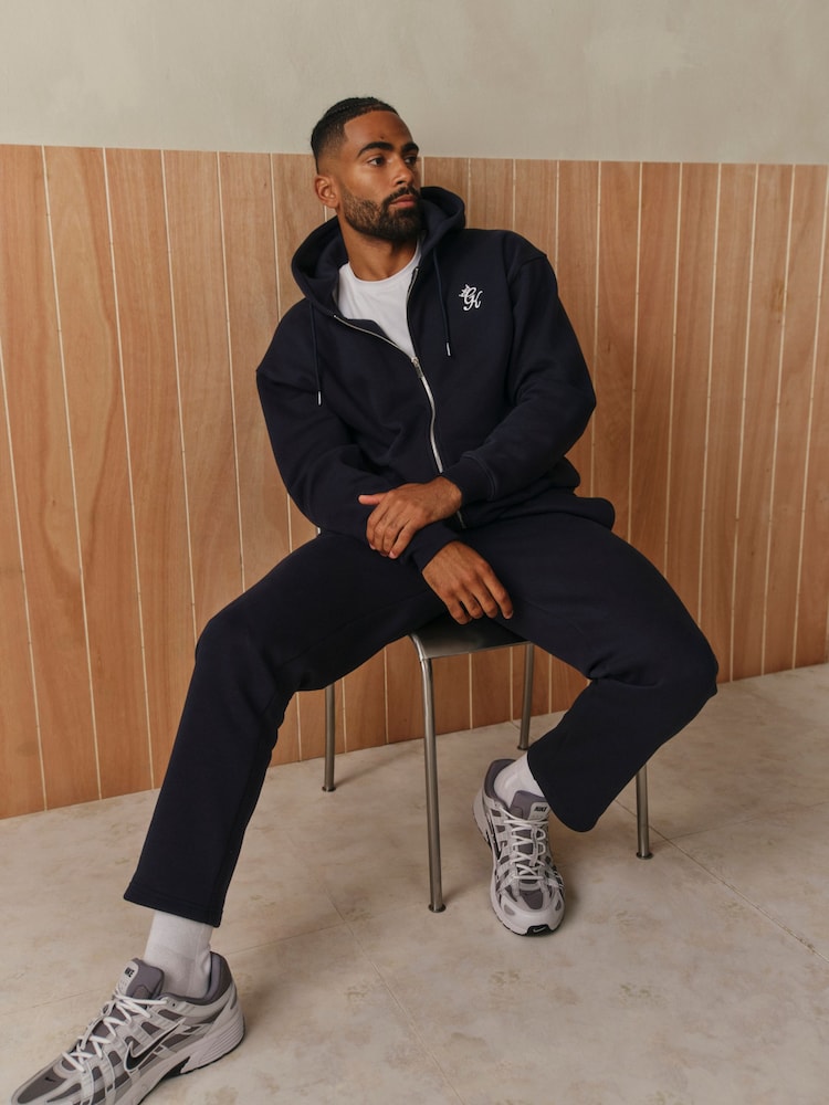 Gym King Blue Fundamental Straight Leg Joggers Funnel - Image 1 of 2 Gym King Blue Fundamental Straight Leg Joggers Funnel - Image 1 of 2