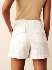 White Cargo Denim Shorts - Image 3 of 6