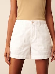 White Cargo Denim Shorts - Image 4 of 6