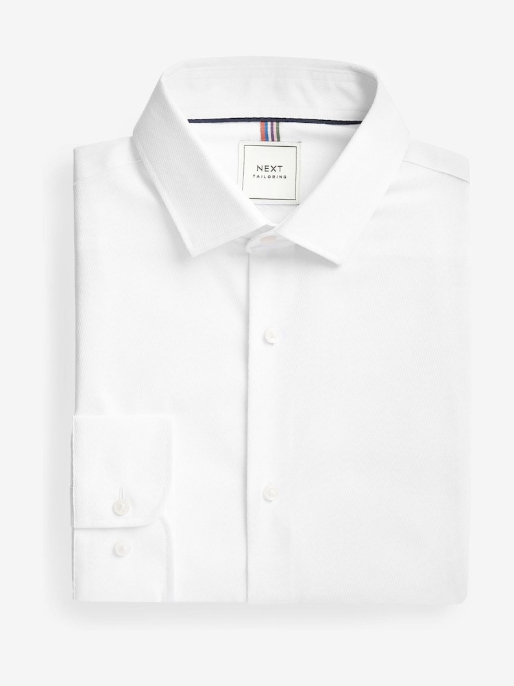 Comprar Blanco Ajuste ceñido Camisa elegante texturizada de