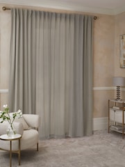 Pebble Natural Sumptuous Velvet Hidden Tab Top Lined Curtains - Image 3 of 6