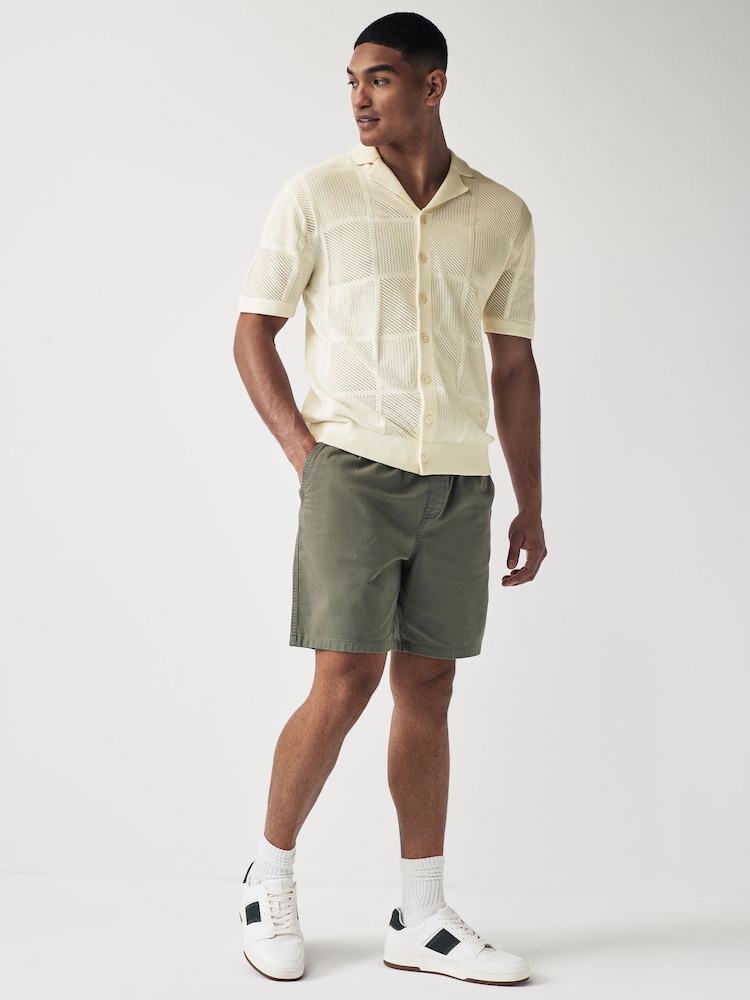 Ecru White Square Relaxed Crochet Button Through 100% Cotton Shirt - Image 2 of 8