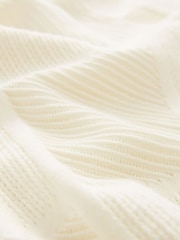 Ecru White Square Relaxed Crochet Button Through 100% Cotton Shirt - Image 8 of 8