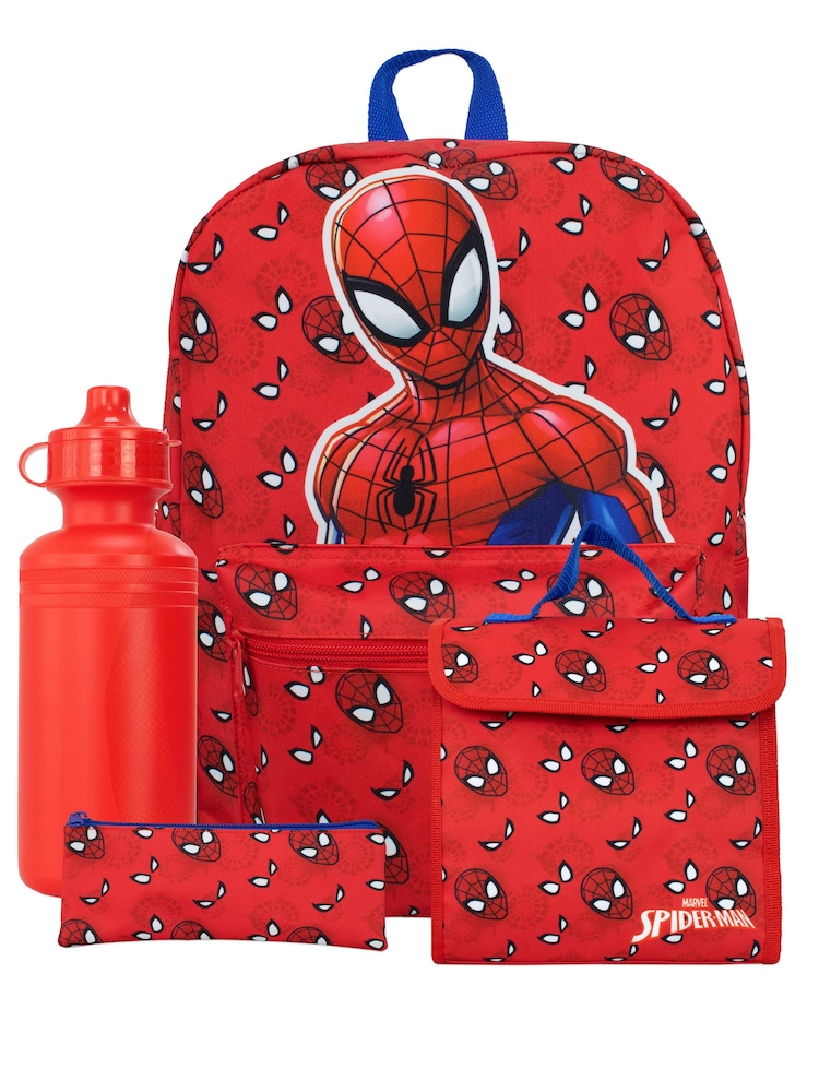Character Red Spiderman 4 Piece Backpack Set - Image 1 of 5