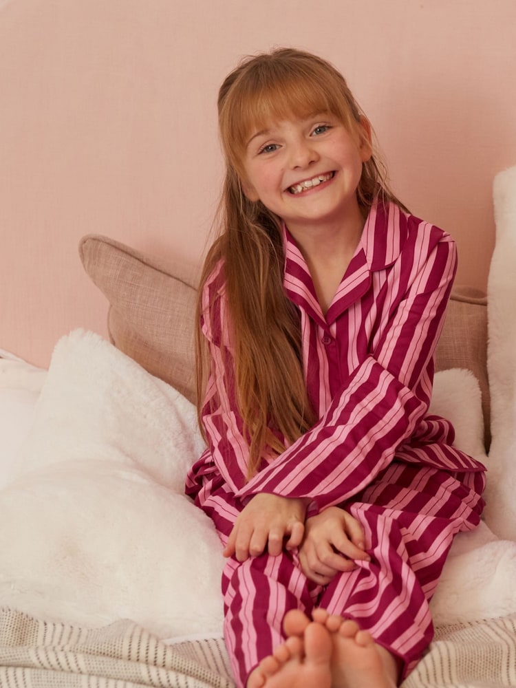 Cyberjammies Pink Stripe Longsleeve Pyjamas Set - Image 1 of 3 Cyberjammies Pink Stripe Longsleeve Pyjamas Set - Image 1 of 3
