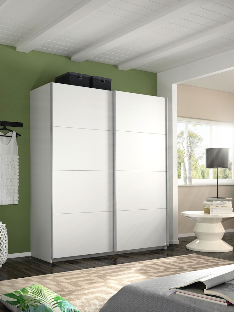 Rauch White Cameron 1.8m Sliding Wood Semi Fitted Wardrobe - Image 1 of 2