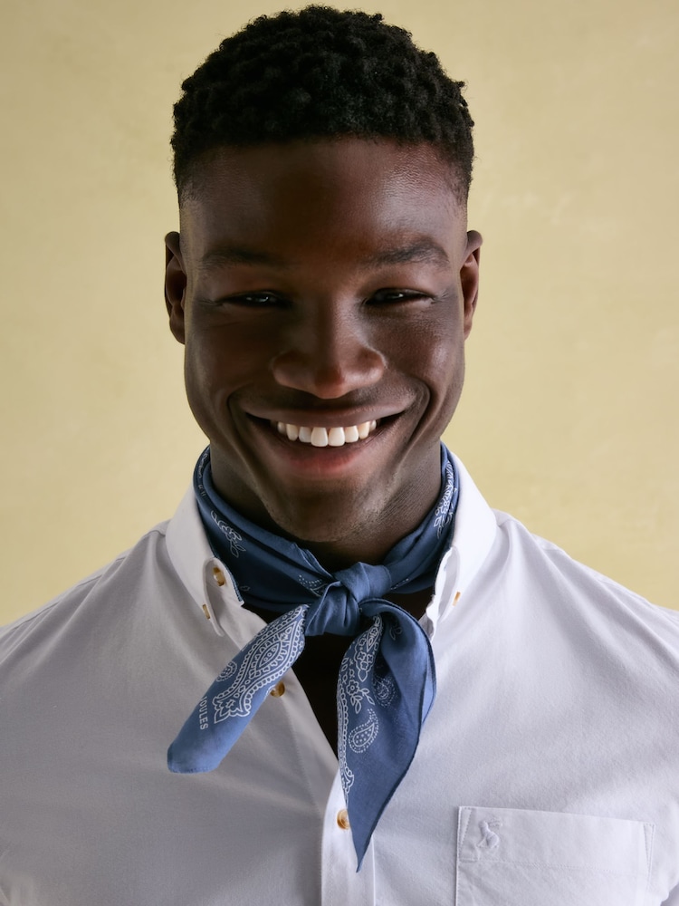 Azul - Bufanda de algodón Dapper de Joules - Imagen 1 de 5