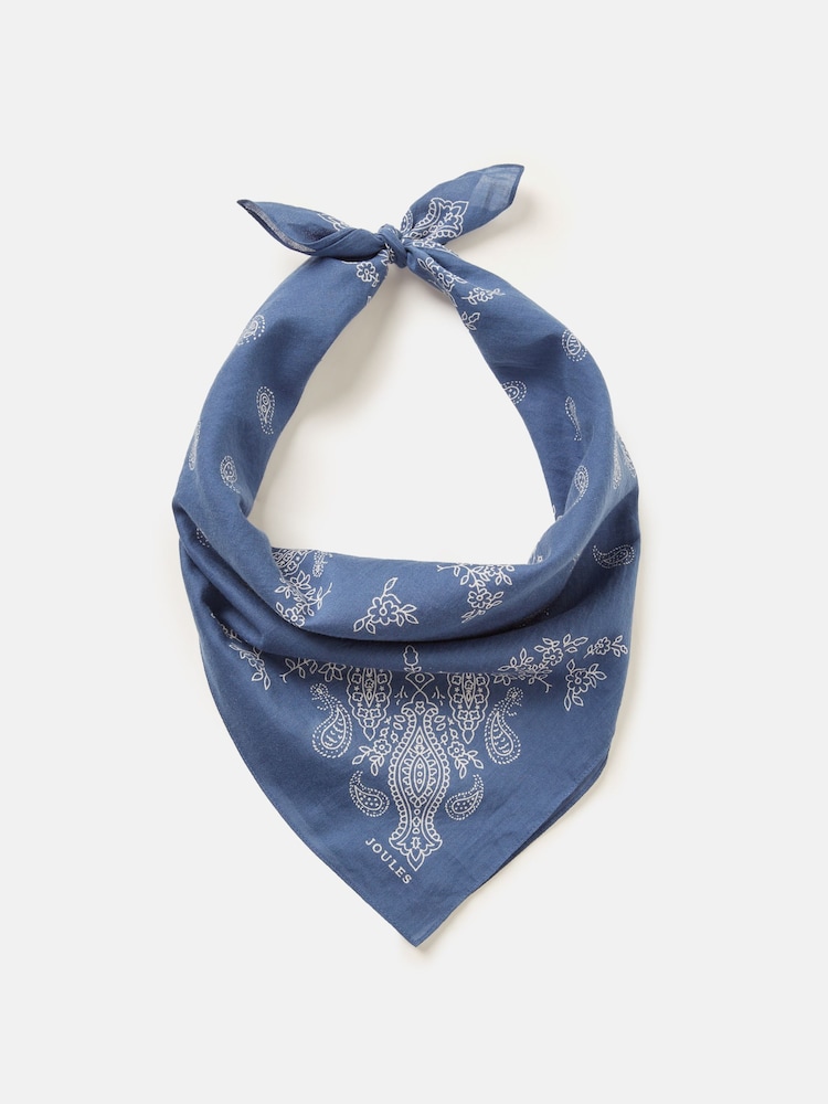 Joules Dapper Blue Cotton Scarf - Image 3 of 5