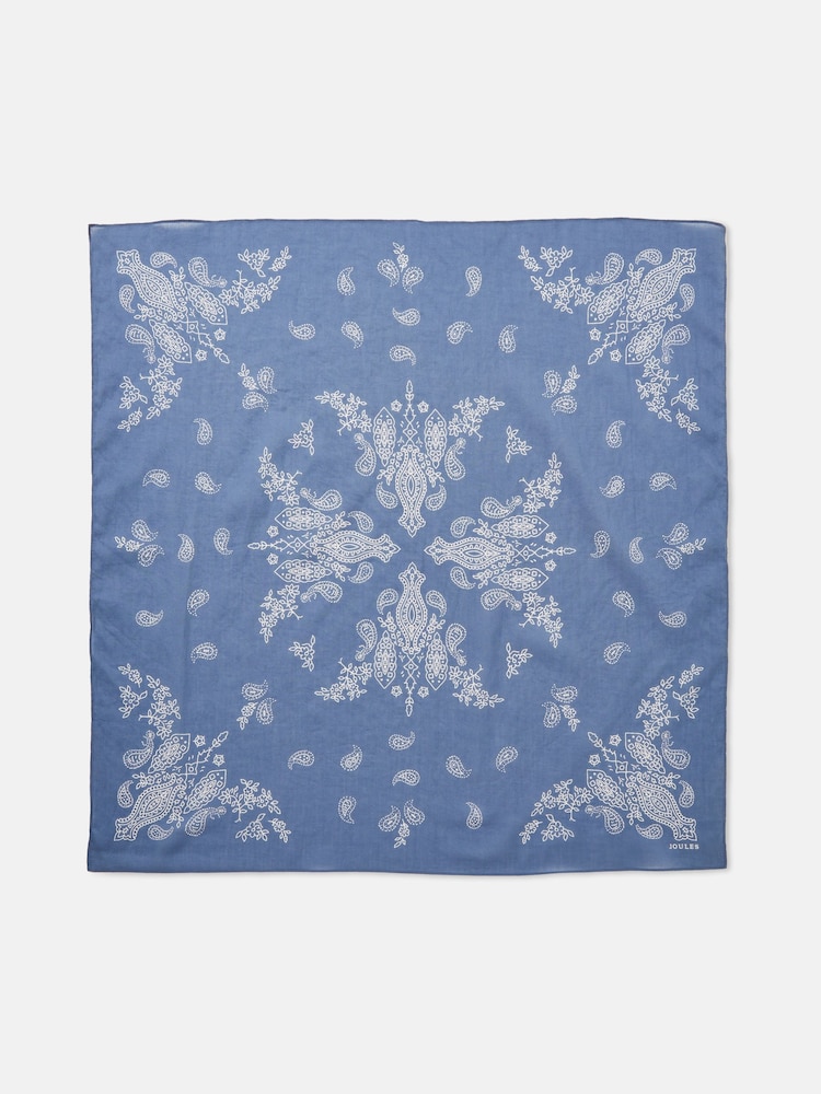 Joules Dapper Blue Cotton Scarf - Image 4 of 5