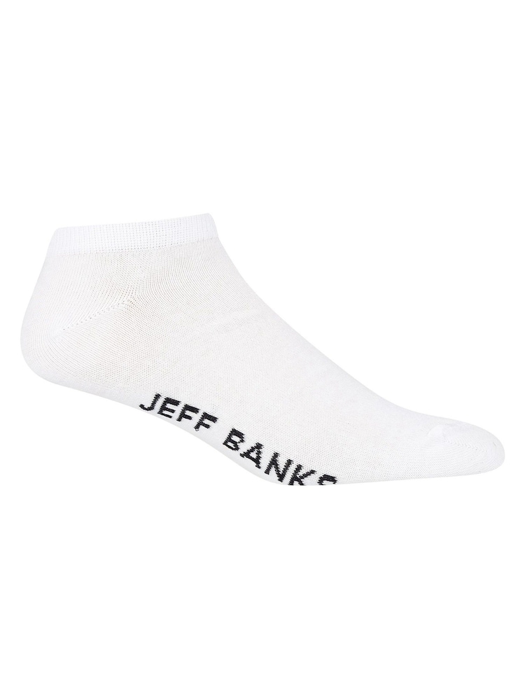 Jeff Banks White Classic Trainer Liners Socks 7 Pack - Image 3 of 6