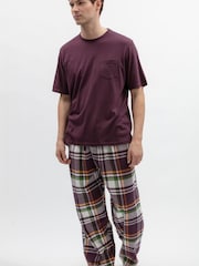 Cyberjammies Jersey Top & Lightly Brushed Check Pyjamas Set - Image 2 of 4