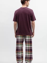 Cyberjammies Jersey Top & Lightly Brushed Check Pyjamas Set - Image 3 of 4