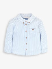 JoJo Maman Bébé Blue Stripe Long Sleeve Shirt - Image 1 of 6