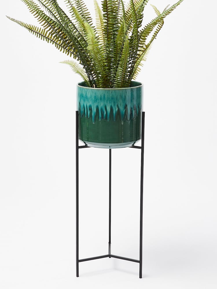 Oliver Bonas Green Garden Lani Ceramic Plant Pot Planter - Image 2 of 4