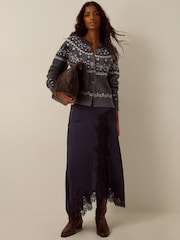 Monsoon Fleur Floral Fair Isle Crew Neck Cardigan - Εικόνα 3 από 4