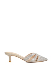 Dune London Metallic Calla Embellished Kitten Heel Shoes - Image 2 of 5