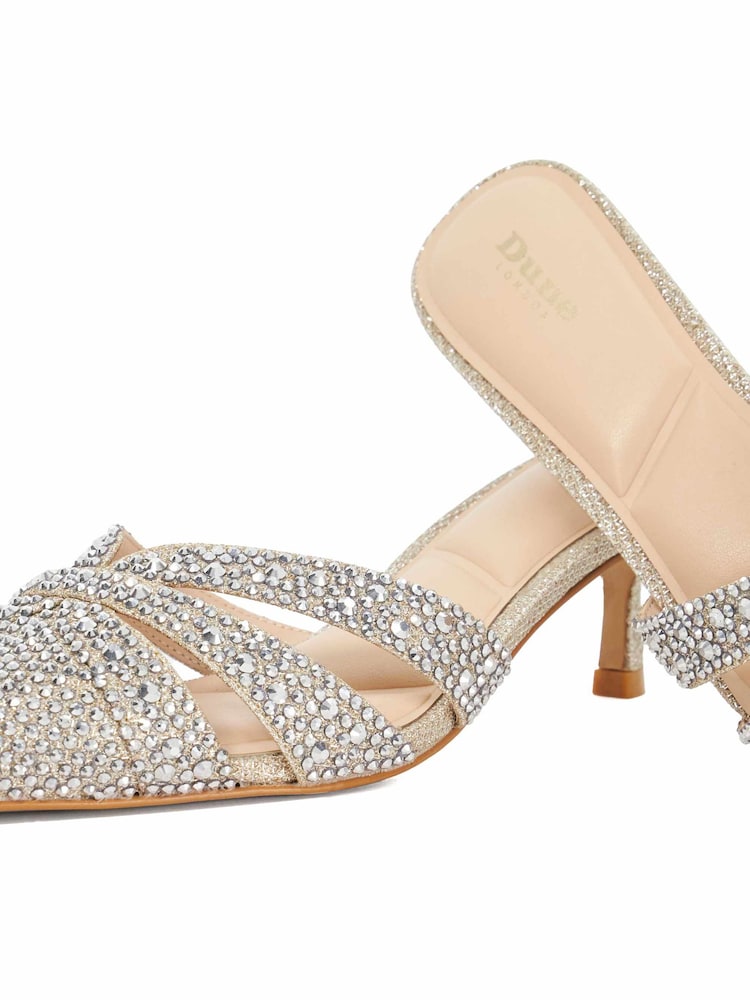 Dune London Metallic Calla Embellished Kitten Heel Shoes - Image 5 of 5 Dune London Metallic Calla Embellished Kitten Heel Shoes - Image 5 of 5