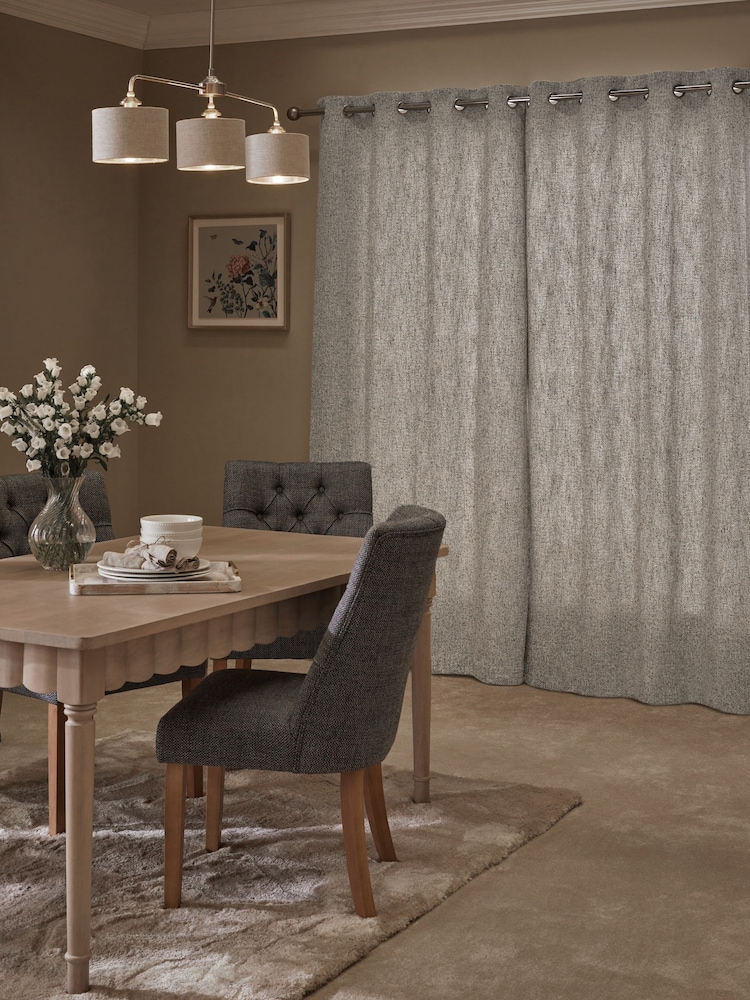 Natural Bobble Texture Super Thermal Eyelet Curtains - Image 2 of 6