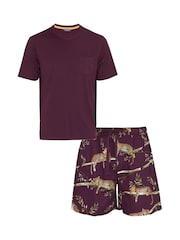 Cyberjammies Jersey Top & Leopard Print Shorts Set - Image 4 of 4