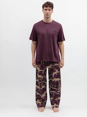 Cyberjammies Jersey Top & Leopard Print Pyjamas Set - Image 2 of 4