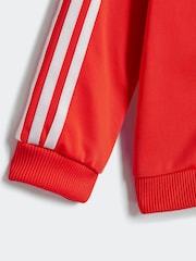 adidas Red/Black Essentials Shiny Hooded Tracksuit - Image 6 of 7