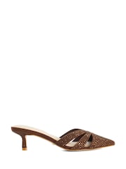 Dune London Brown Calla Embellished Kitten Heel Shoes - Image 2 of 6