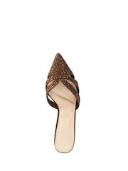 Dune London Brown Calla Embellished Kitten Heel Shoes - Image 5 of 6