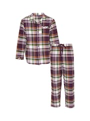 Cyberjammies Brown Lightly Brushed Check Pyjamas Set - Image 3 of 3
