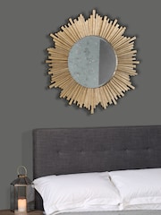 Laura Ashley Gold Lovell Round Sunburst Mirror - Image 1 of 3